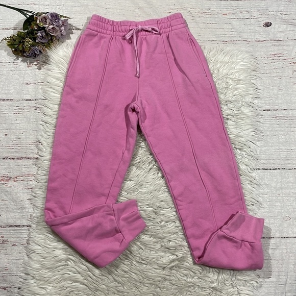 Jonathan Simkhai Niya Organic Terry Drawstring Track Pants in Orchid - Picture 2 of 10